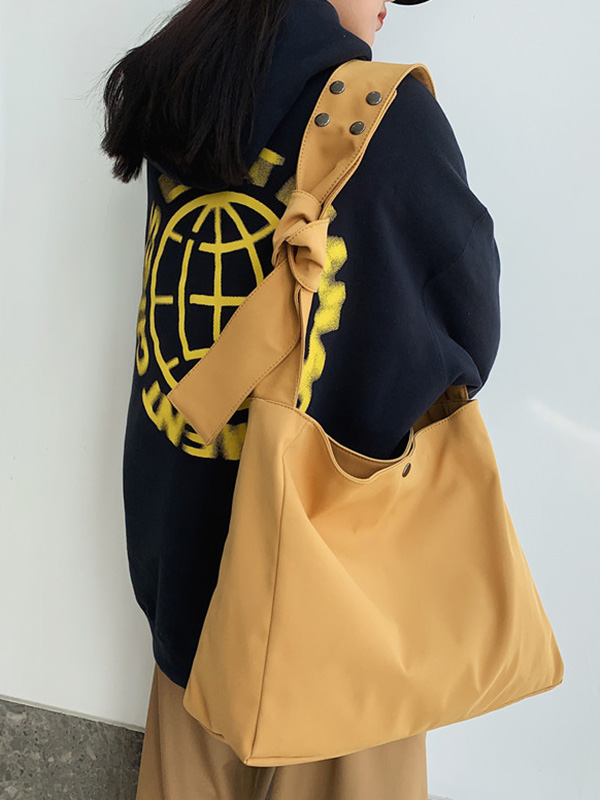 Yellow Original Casual Simple Solid Color Tote Bag