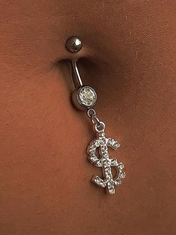 Silver Stylish Alloy Belly Button Ring Body Accessories