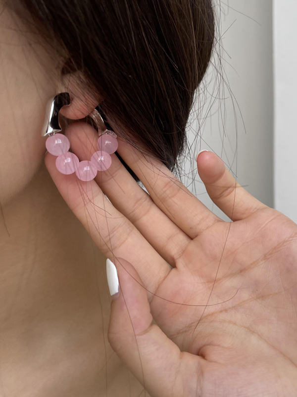 Pink Simple Cute Geometric Earrings Accessories