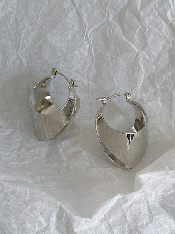 Silver Original Chic Solid Normcore Geometric Earrings
