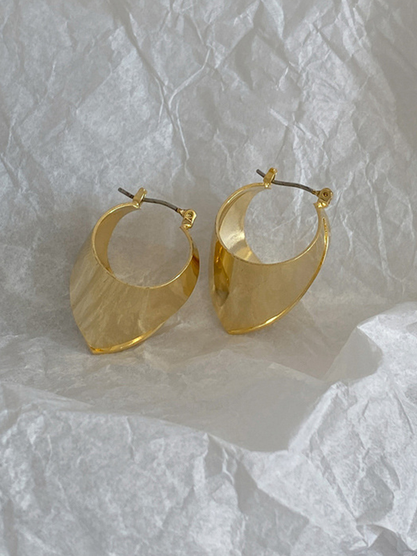 Gold Original Chic Solid Normcore Geometric Earrings