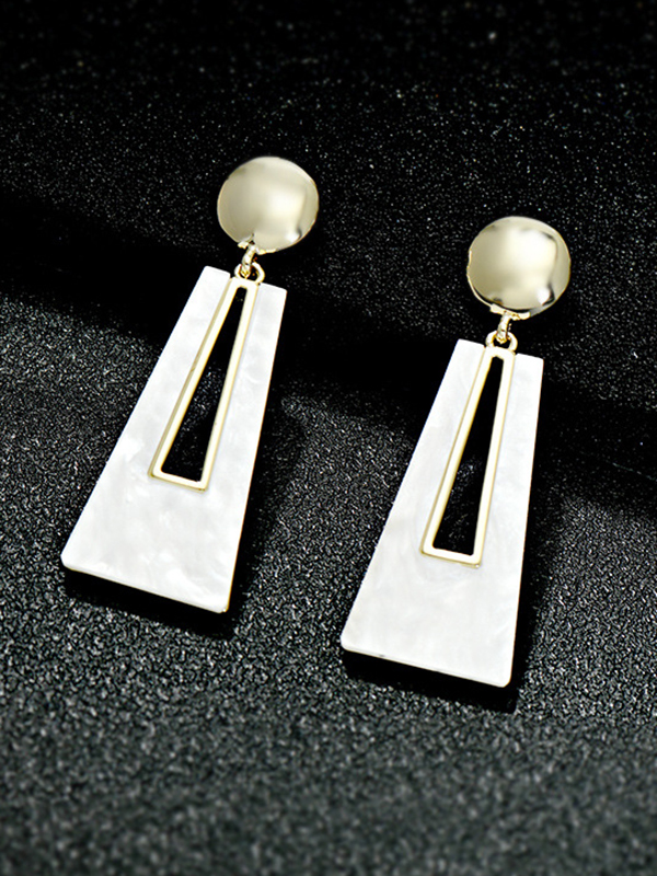 White Original Black White Geometric Acrylic Earrings Accessories
