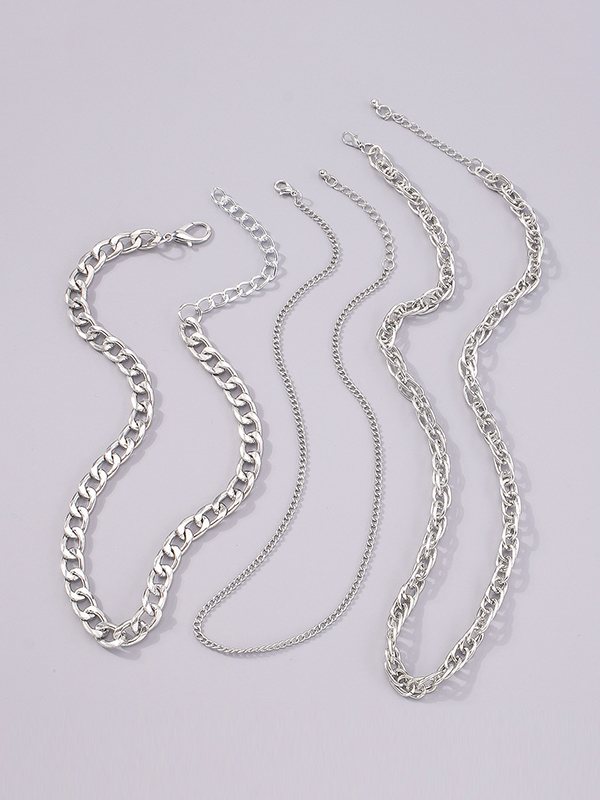 Silver Original Cool Multi-layered Chains Necklace