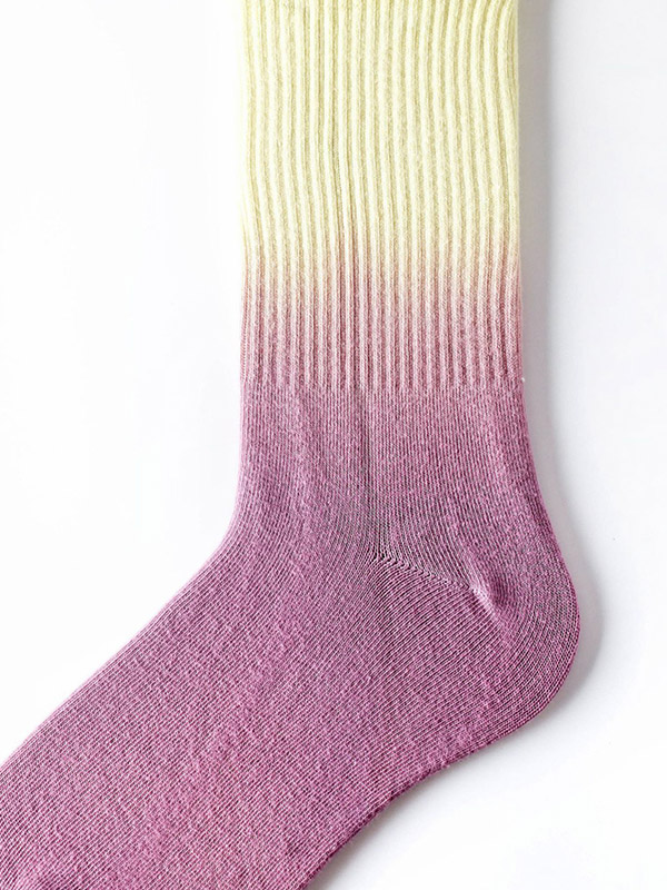 Yellow Purple Stylish Cool Colorful Gradient Socks