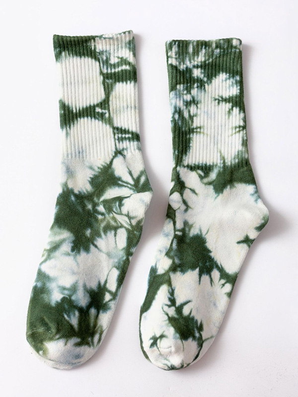 Green Stylish Cool Colorful Tie-dyed Socks