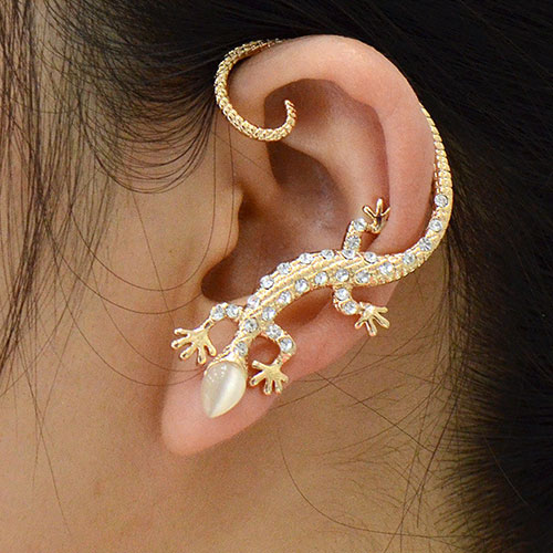 Rose Gold Lizard Ear Cuff Clip On Earring on Luulla