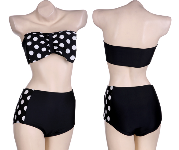 Best Sale!! Stylish Lady Women New Fashion Round Dot Strapless Sexy Swimwear Beachwear Swimsuit One Set
