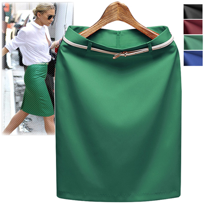 Women's Business Suit Pencil Skirt Elegant Vocational Ol Skirts With Belt