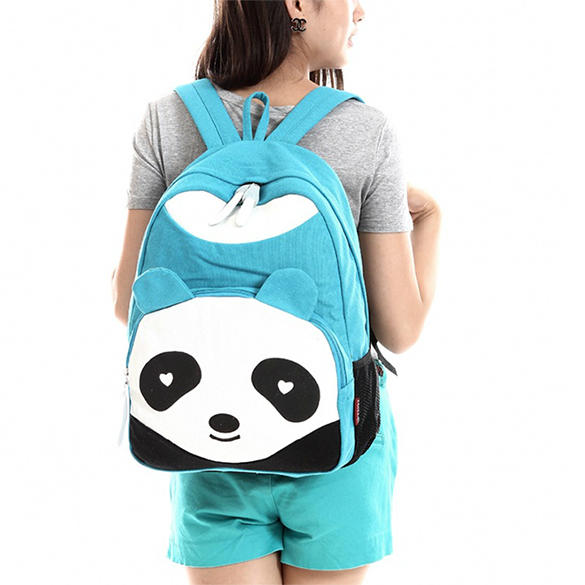 Student Panda Canvas School Backpack