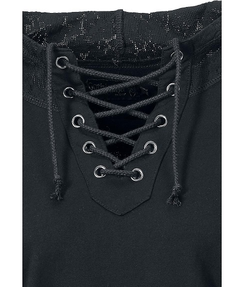 Lace Splicing Laceup Women Hoodie on Luulla