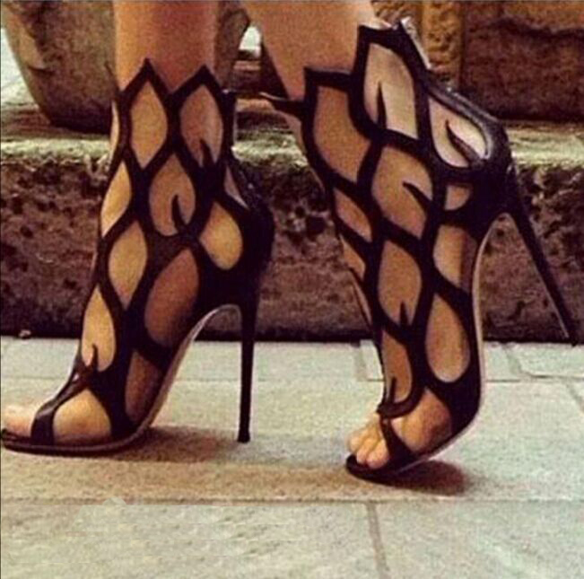 Open Toe Cut Out Gladiator Stiletto Heel Women’s Sandals