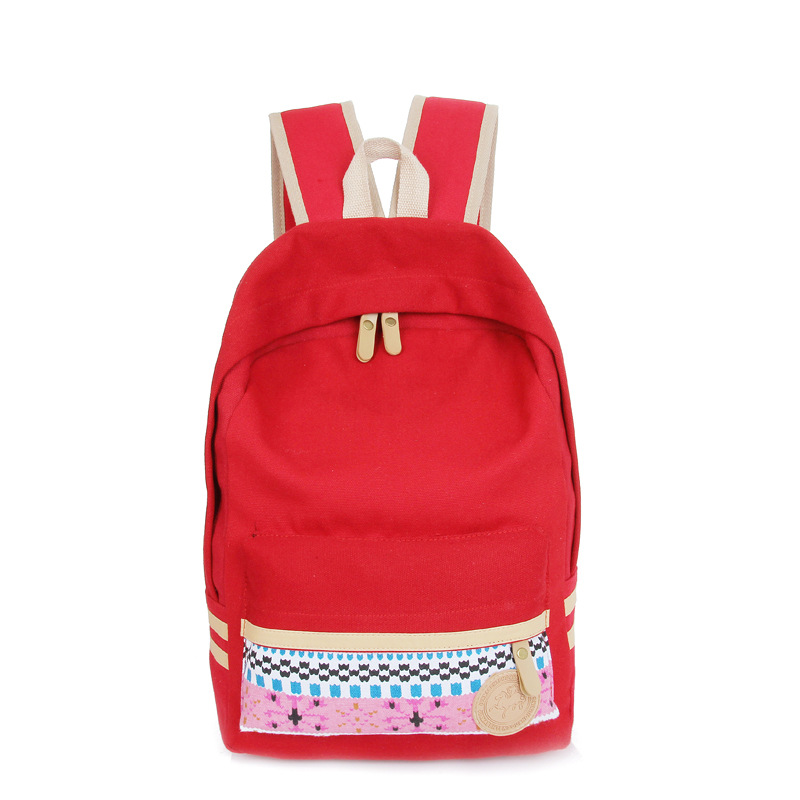 Fashion Street Style Print School Backpack Canvas Bag on Luulla