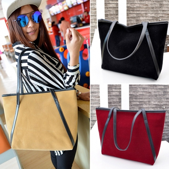 Fashion Women Nubuck Leather Tote One Shoulder Big Bags Handbags Shoulder Bag