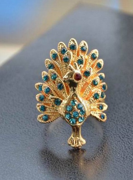 SS & CZ Two Tone Peacock Feather Ring – Sonia B Designs
