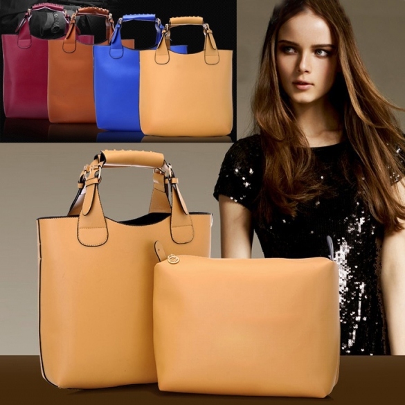 Ladies Tote Bag Synthetic Leather Handbags Adjustable Handle Brand Shopping Bag