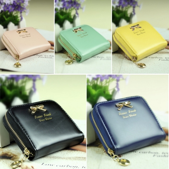 Colorful Lady Lovely Purse Clutch Women Wallets Small Bag Pu Leather Card Hold