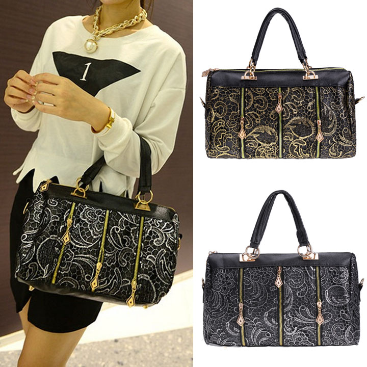 Fashion Elegant Women's Lace Style Synthetic Leather Handbag Shoulder Bag Cross Bag