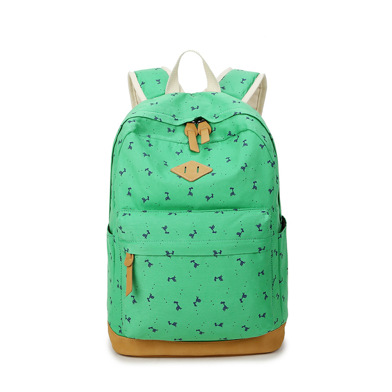 Giraffe Print Simple Fashion Canvas School Backpack