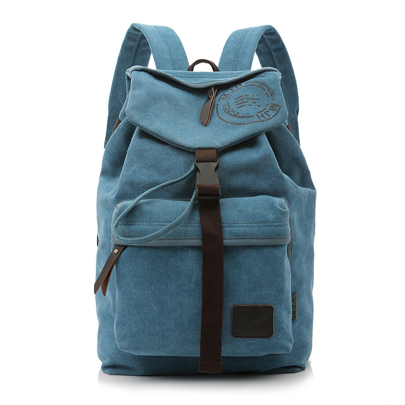 Folder Cover Solid Color Canvas Backpack Leisure Bag on Luulla