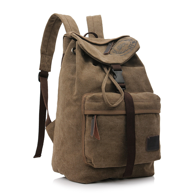Folder Cover Solid Color Canvas Backpack Leisure Bag on Luulla
