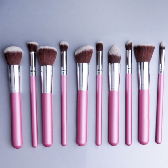 Hotsale Pink Makeup 10pcs Brushe Set Powder Foundation Eyeshadow Eyeliner Cosmetics Tool