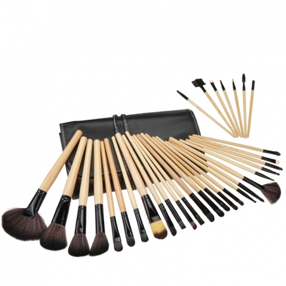 32 PCS Makeup Brush Set Cosmetic Pencil Lip Liner Make Up Kit Holder Bag