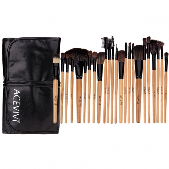 Fashion Professional 24pcs Soft Cosmetic Tool Makeup Brush Set Kit With Pouch