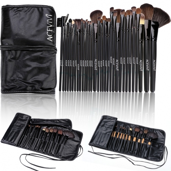 Acevivi Fashion Professional 32pcs Soft Cosmetic Tool Makeup Brush Set Kit With Pouch