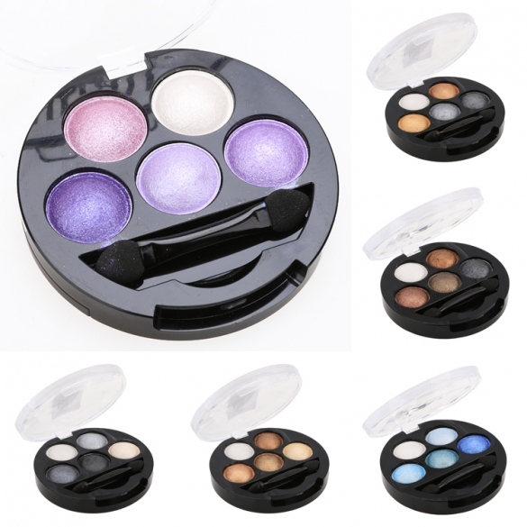 5 Colors Eye Shadow Creamy Pigment Shimmer Powder Mineral Texture Waterproof Makeup