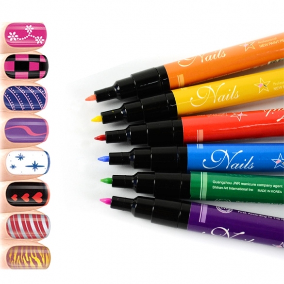 Nail Art Pen Painting Design Tool Drawing For Uv Gel Polish 12 Colors