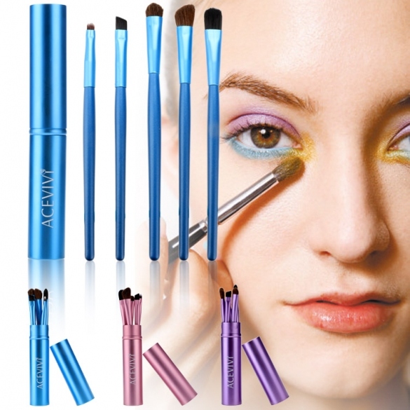 Acevivi Fashion Professional 5pcs Cosmetic Makeup Tool Brush Set Kit With Alloy Column