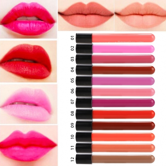 Women's Waterproof Long Lasting Wet Lip Liquid Pencil Matte Lipstick Lip Gloss Beauty Makeup