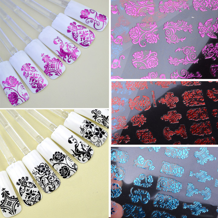 108 Pcs/sheet 3d Design Nail Art Sticker Tips Decal Flower Manicure