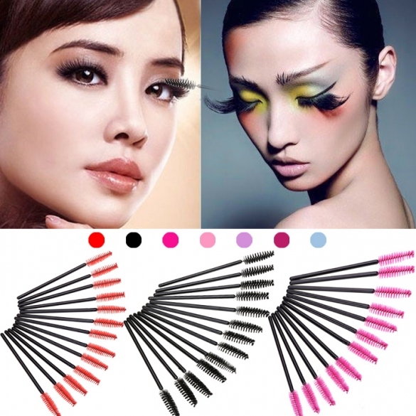 50pcs Disposable Eyelash Brush Applicator Makeup Cosmetic Tool For Lady