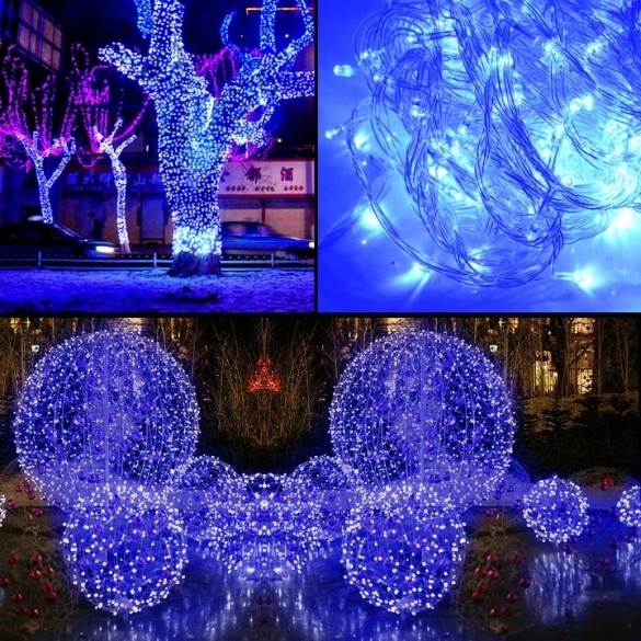 10m 100 Led Blue Lights Decorative Christmas Party Festival Twinkle String Lamp Bulb With Tail Plug on Luulla