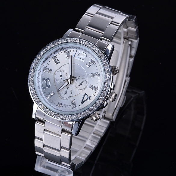Fashion Casual Watch For Women's Wristwatch Crystal Hours Steel Case Ladies Quartz