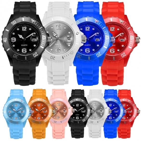 Stylish Boys Girls Mens Women's Watches Wristwatch Rubber Band Analog Digital Wrist Watch