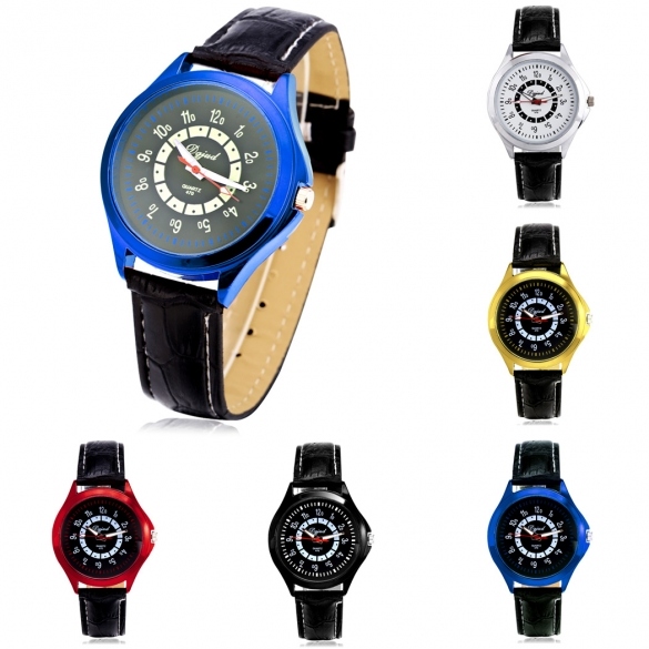 Men Fashion Large Dial Quartz Analog Wrist Watch 5 Colors