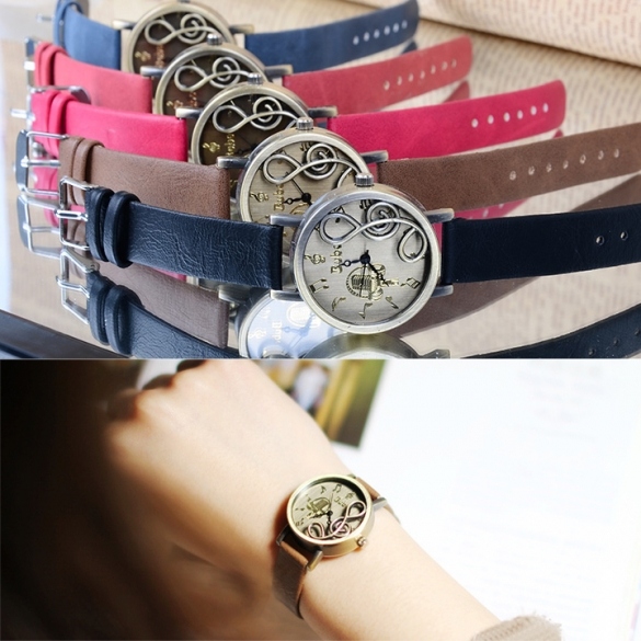 Classic Synthetic Leather Ladies Wrist Watch Dress Watch