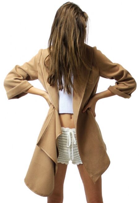 Turn-down Collar Lapel Mid-length Fashion Plus Size Wool Coat