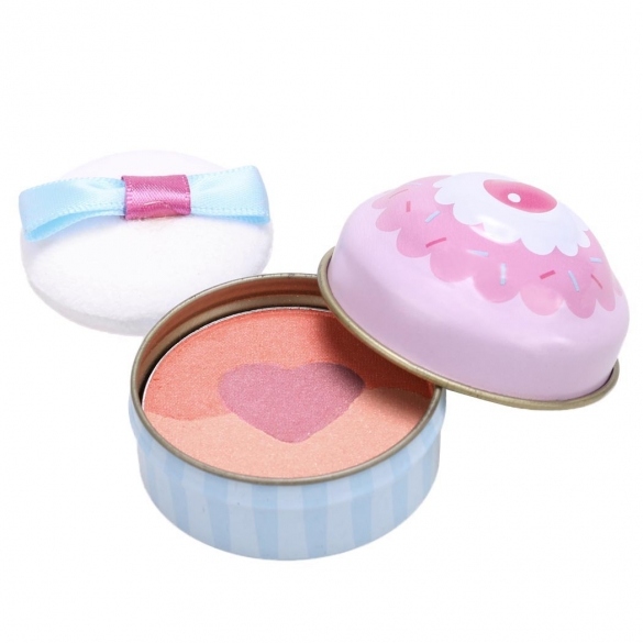 3 Colors Face Pressed Powder Blush Blusher Soft Natural Cheek Makeup Cosmetics With Puff