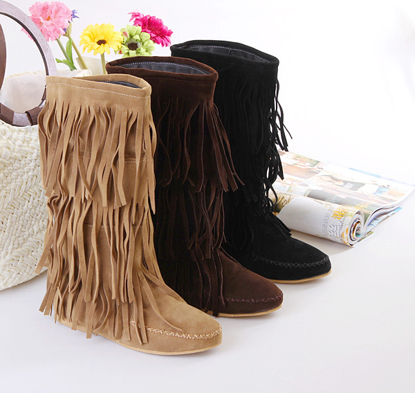 Style Multi-layered Tassel Leisure Short Boots Shoes