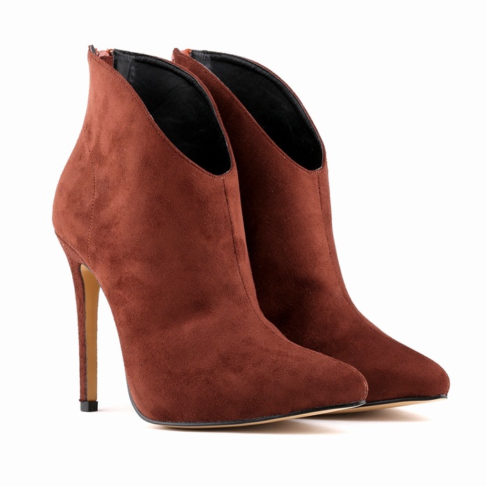 suede ankle boots high heel