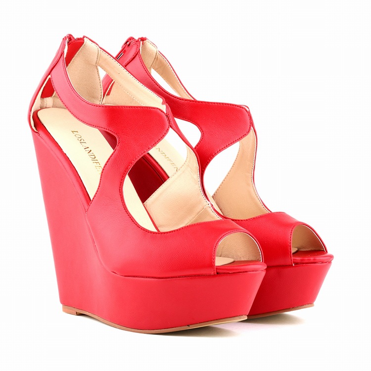 Sexy shop red wedges