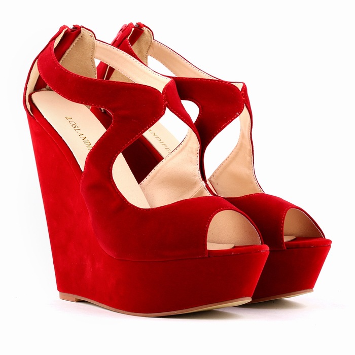 Suede Peep toe High Wedges Club Sandals