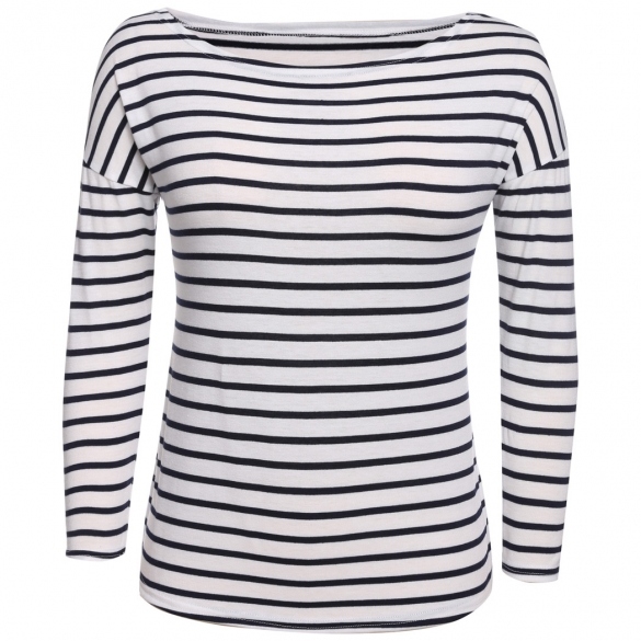 Women Fashion Casual Long Sleeve Classic Stripe T-Shirt Tops on Luulla
