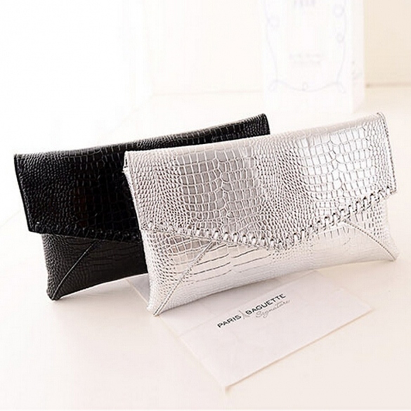 Women Ladies Synthetic Leather Clutch Bag Glossy Patent Leather Party Ol Envelope Bag