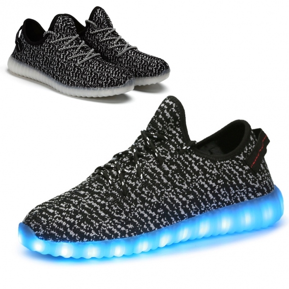 Unisex Fashion Led Light Lace Up Sportswear Sneaker Casual Shoes