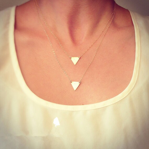 Fashion Simple Triangle Multilayer Necklace