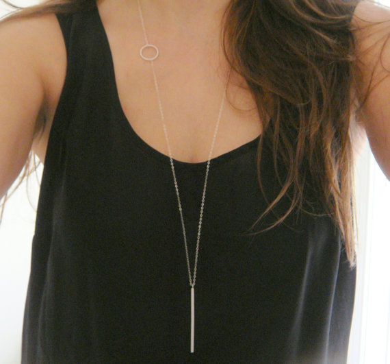 Simple Loops Stick Long Necklace on Luulla